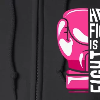 Breast Cancer Awareness Her Fight Is My Fight Boxing Glove Gift Full Zip Hoodie