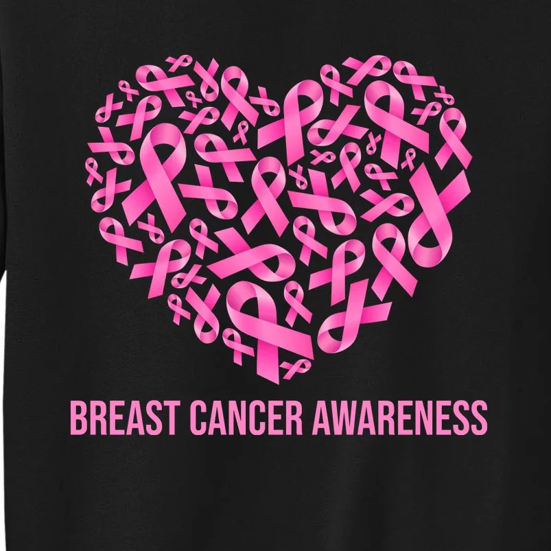 Breast Cancer Awareness Pink Ribbon Heart Sweatshirt