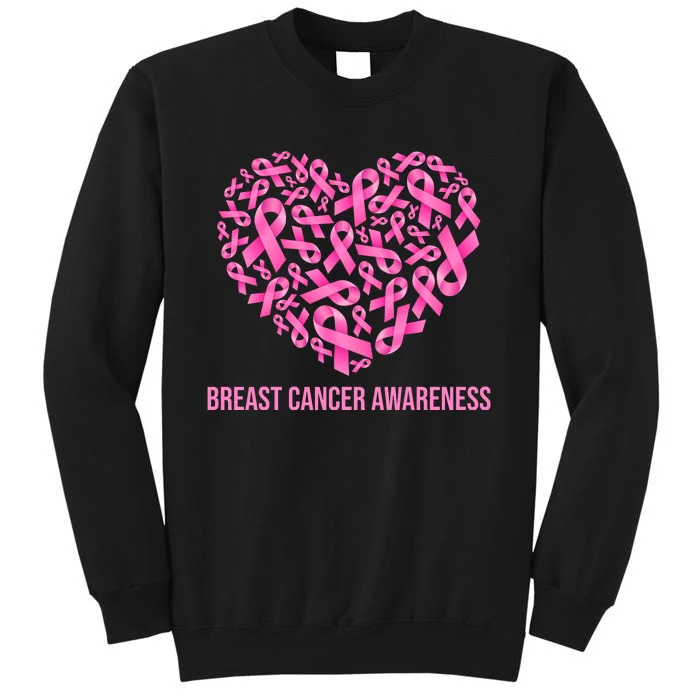 Breast Cancer Awareness Pink Ribbon Heart Sweatshirt