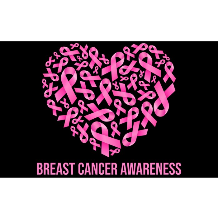 Breast Cancer Awareness Pink Ribbon Heart Bumper Sticker