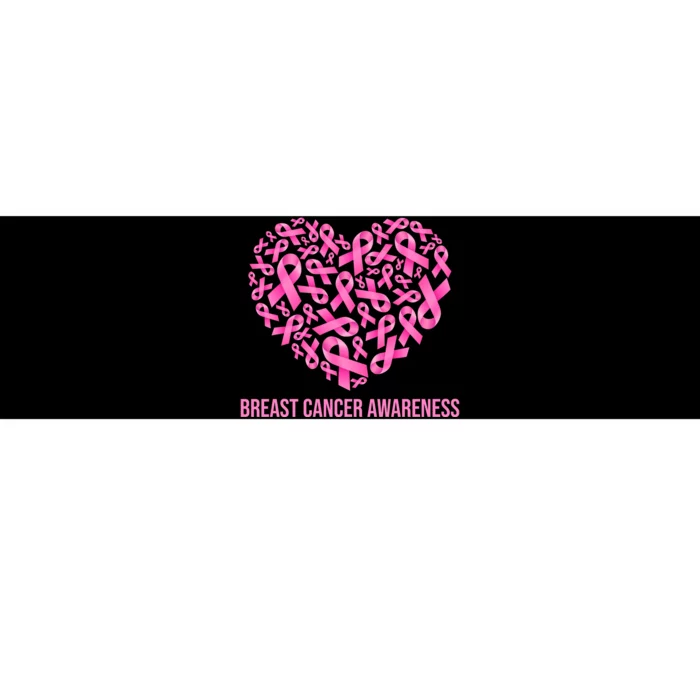 Breast Cancer Awareness Pink Ribbon Heart Bumper Sticker