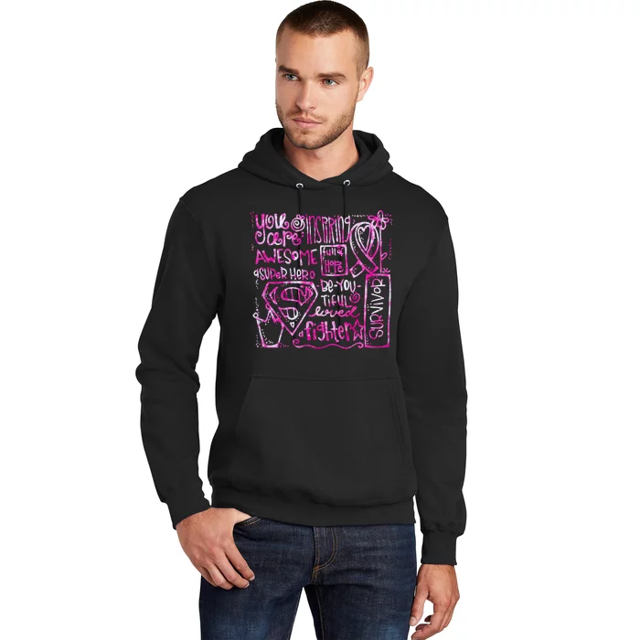 Breast Cancer Awareness Superhero Quotes Hoodie