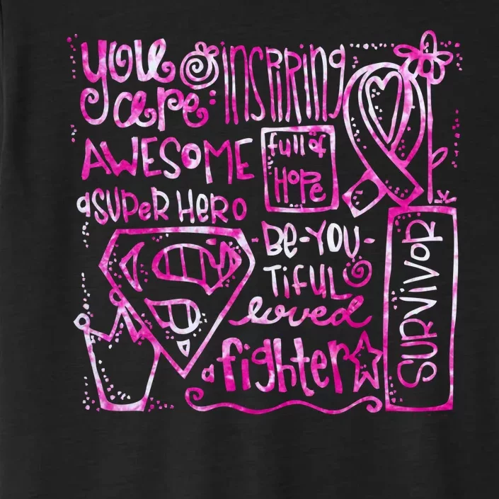 Breast Cancer Awareness Superhero Quotes ChromaSoft Performance T-Shirt