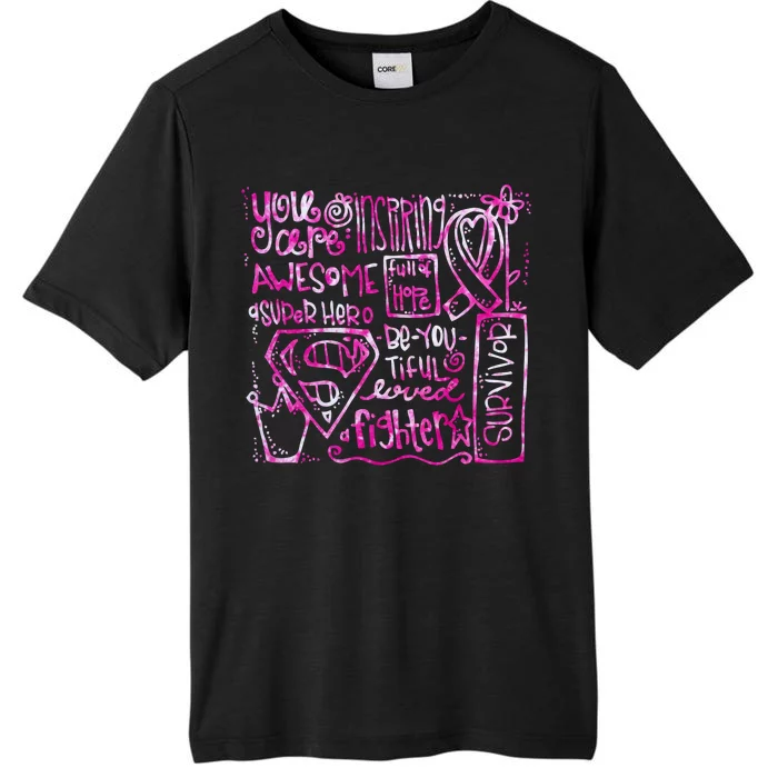 Breast Cancer Awareness Superhero Quotes ChromaSoft Performance T-Shirt