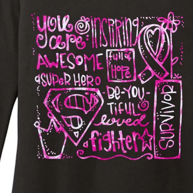 Breast Cancer Awareness Superhero Quotes Womens CVC Long Sleeve Shirt