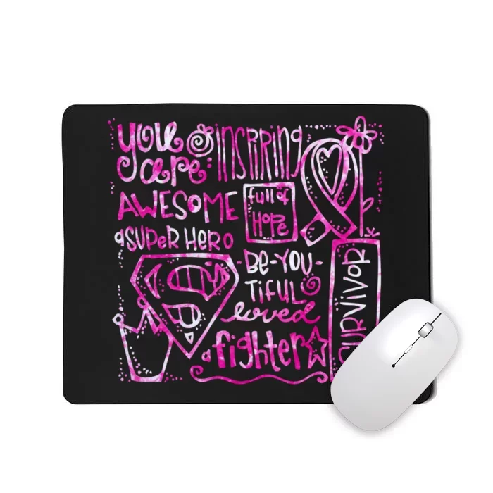 Breast Cancer Awareness Superhero Quotes Mousepad