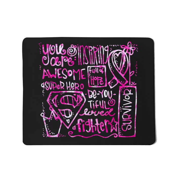 Breast Cancer Awareness Superhero Quotes Mousepad