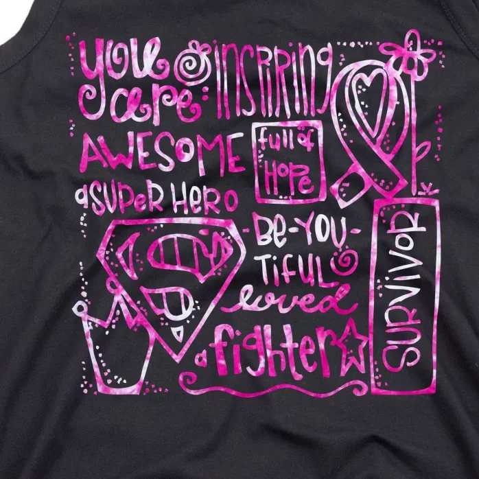 Breast Cancer Awareness Superhero Quotes Tank Top