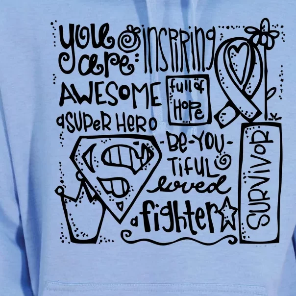 Breast Cancer Awareness Superhero Quotes Unisex Surf Hoodie