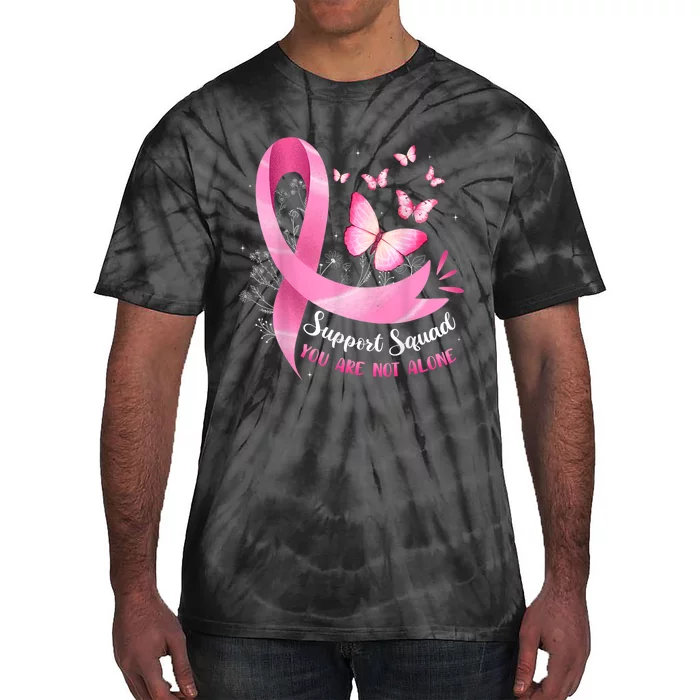 Breast Cancer Awareness Pin.K Ribbon Butterfly Support Squad Gift Tie-Dye T-Shirt