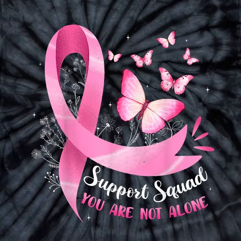 Breast Cancer Awareness Pin.K Ribbon Butterfly Support Squad Gift Tie-Dye T-Shirt