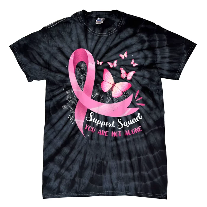 Breast Cancer Awareness Pin.K Ribbon Butterfly Support Squad Gift Tie-Dye T-Shirt