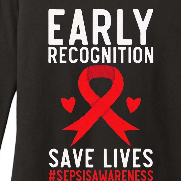 Blood Cancer Awareness Leukemia Lymphoma Myeloma Red Ribbon Gift Womens CVC Long Sleeve Shirt