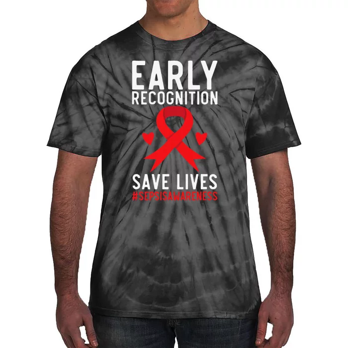 Blood Cancer Awareness Leukemia Lymphoma Myeloma Red Ribbon Gift Tie-Dye T-Shirt