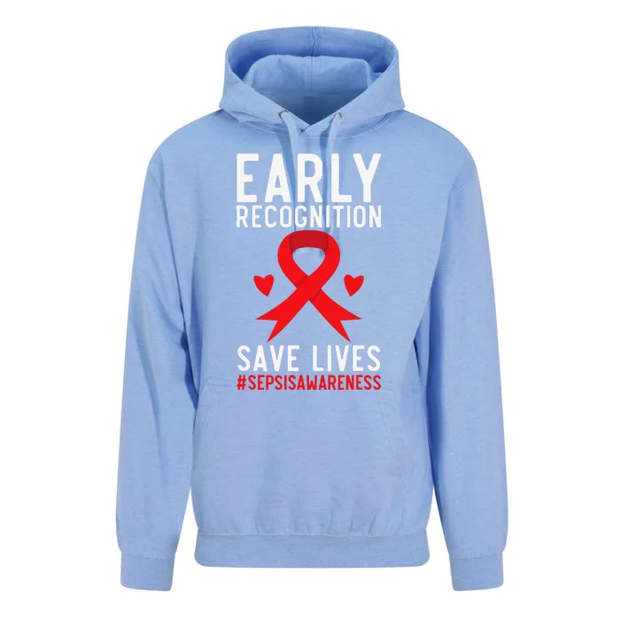 Blood Cancer Awareness Leukemia Lymphoma Myeloma Red Ribbon Gift Unisex Surf Hoodie