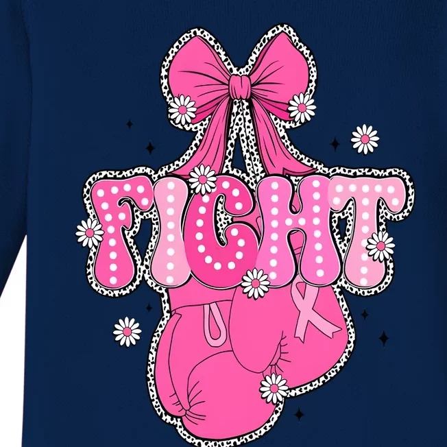 Breast Cancer Awareness Boxing Glove Baby Long Sleeve Bodysuit