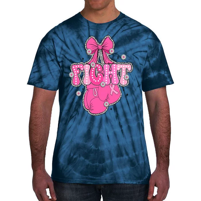 Breast Cancer Awareness Boxing Glove Tie-Dye T-Shirt