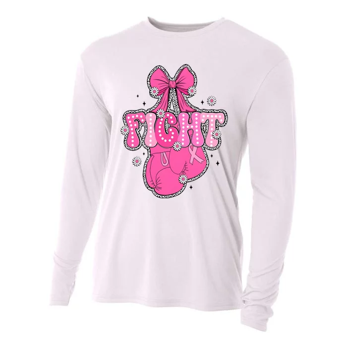 Breast Cancer Awareness Boxing Glove Cooling Performance Long Sleeve Crew