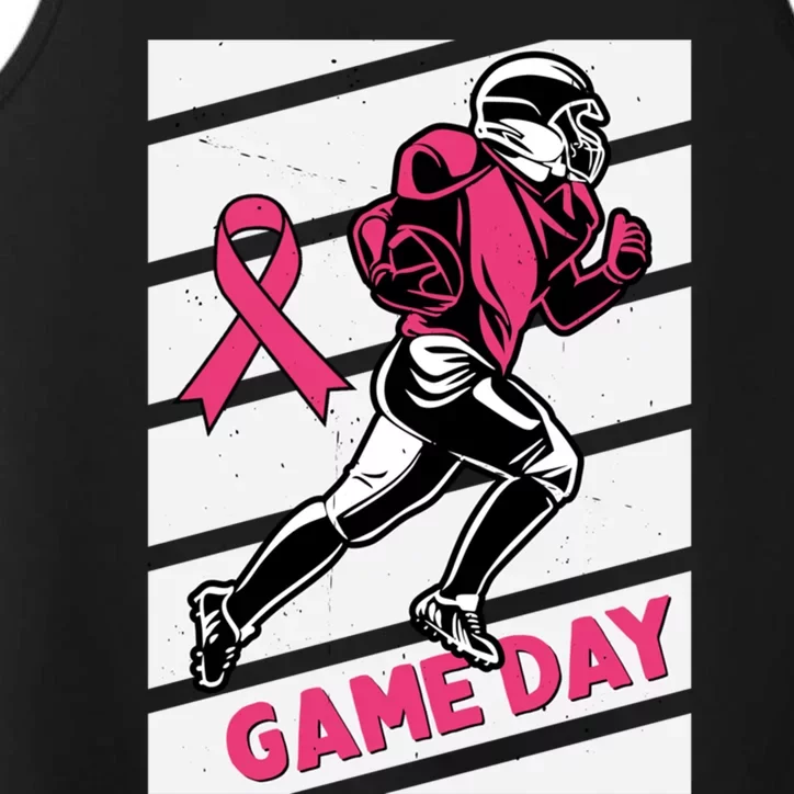 Breast Cancer Awareness Bleached Football Mom Game Day Gift Performance Tank