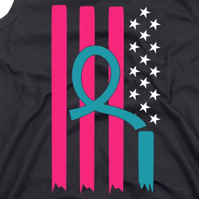 Breast Cancer Awareness Flag Strong Spport Tank Top