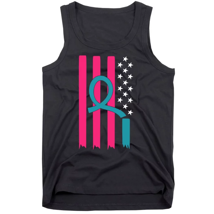 Breast Cancer Awareness Flag Strong Spport Tank Top