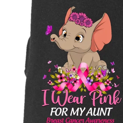 Breast Cancer Awareness Elephant I Wear Pink For My Aunt Doggie 3-End Fleece Hoodie