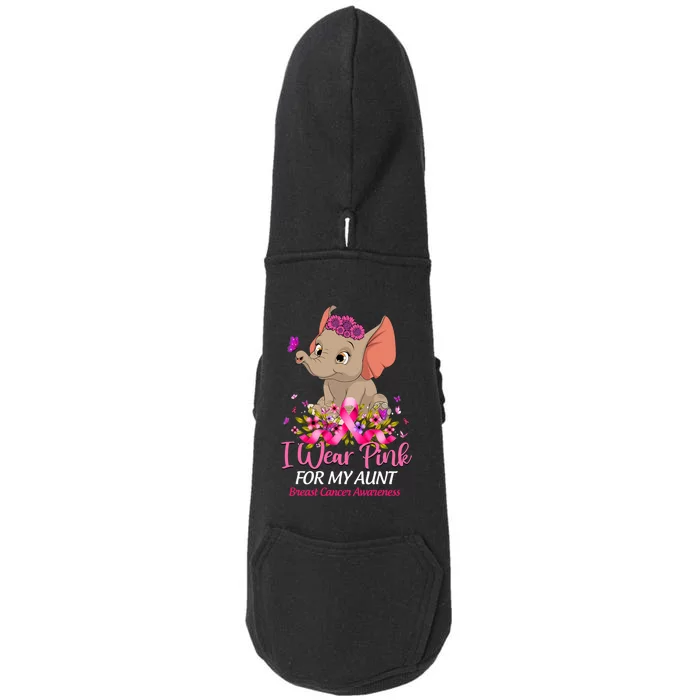 Breast Cancer Awareness Elephant I Wear Pink For My Aunt Doggie 3-End Fleece Hoodie