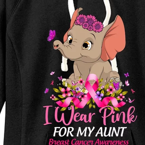 Breast Cancer Awareness Elephant I Wear Pink For My Aunt Women's Fleece Hoodie