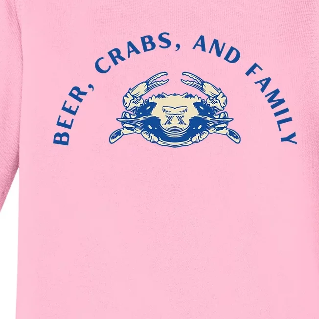 Beer Crabs And Family Baby Long Sleeve Bodysuit