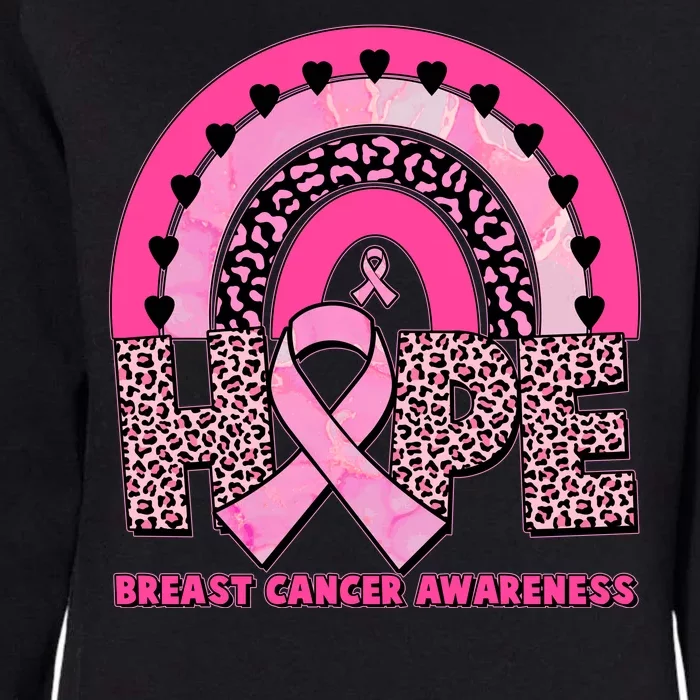 Breast Cancer Awareness Pink Leopard Print Rainbow Womens California Wash Sweatshirt