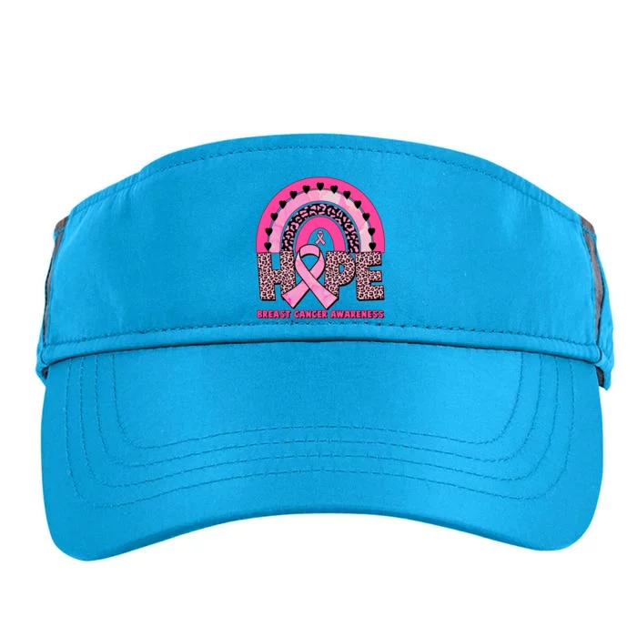 Breast Cancer Awareness Pink Leopard Print Rainbow Adult Drive Performance Visor