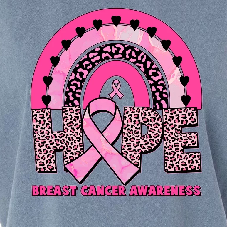 Breast Cancer Awareness Pink Leopard Print Rainbow Garment-Dyed Women's Muscle Tee