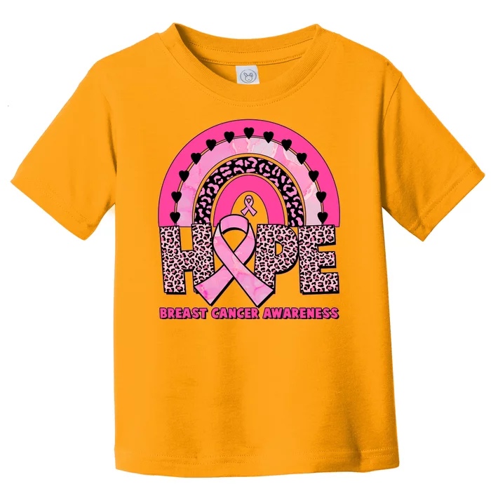 Breast Cancer Awareness Pink Leopard Print Rainbow Toddler T-Shirt