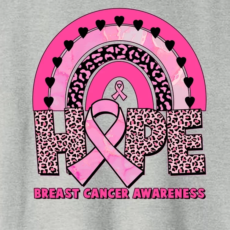 Breast Cancer Awareness Pink Leopard Print Rainbow Women's Crop Top Tee