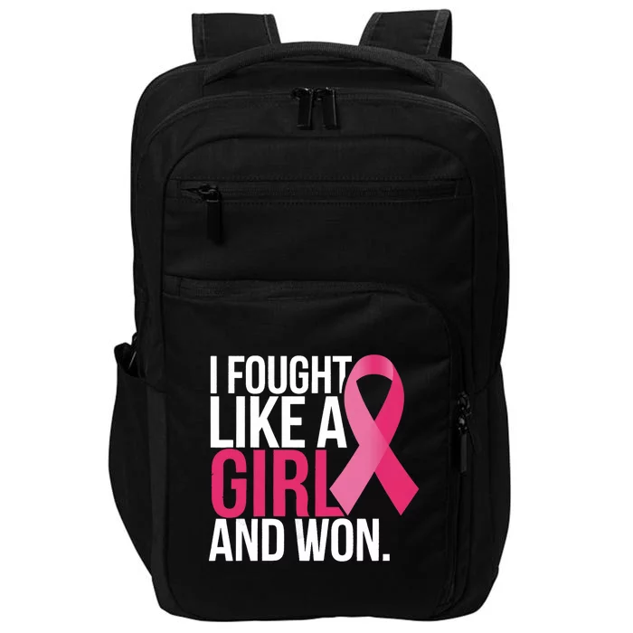 Breast Cancer Awareness I Fought Like A Girl And Won Impact Tech Backpack