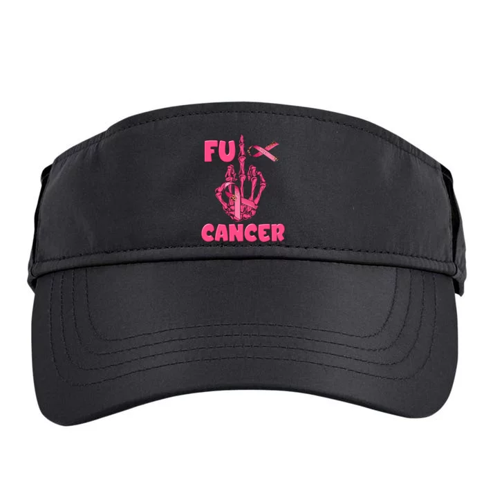 Breast Cancer Awareness Fu Cancer Skeleton Middle Finger Pink Ribbon Adult Drive Performance Visor