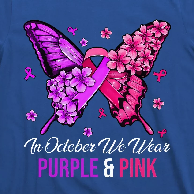 Breast Cancer And Domestic Violence Awareness Butterfly T-Shirt