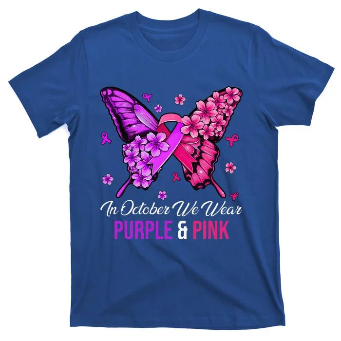 Breast Cancer And Domestic Violence Awareness Butterfly T-Shirt