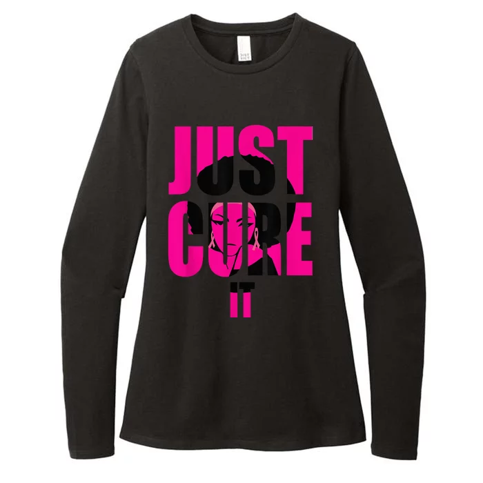 Breast Cancer Awareness Shirt Just Cure It Pink Ribbon Tee Womens CVC Long Sleeve Shirt