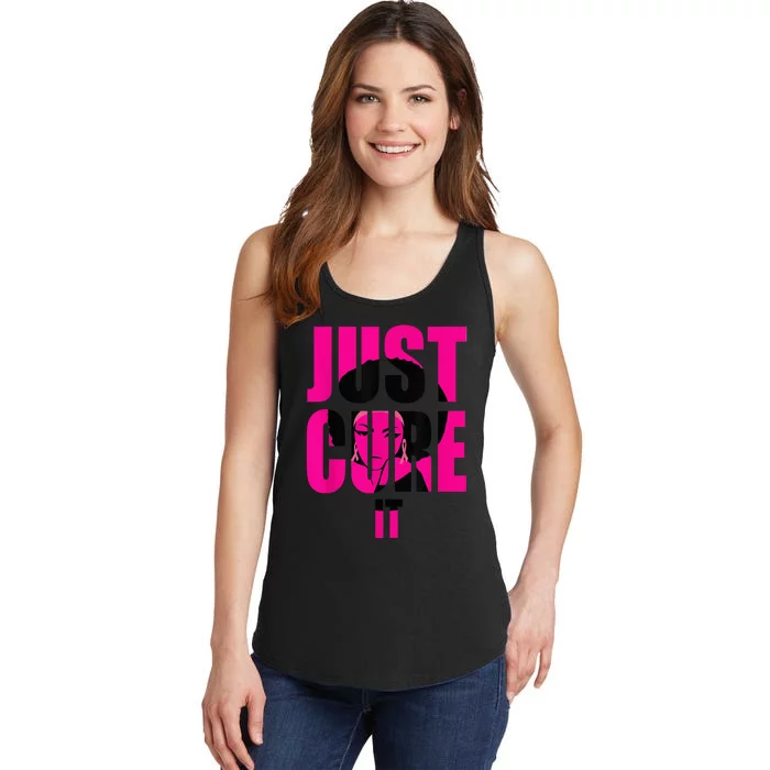 Breast Cancer Awareness Shirt Just Cure It Pink Ribbon Tee Ladies Essential Tank