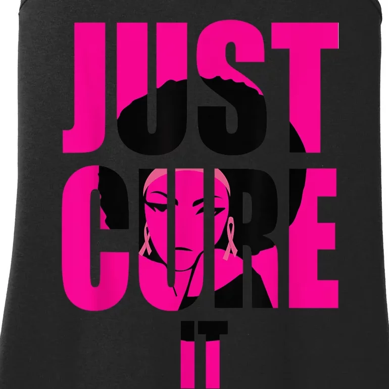 Breast Cancer Awareness Shirt Just Cure It Pink Ribbon Tee Ladies Essential Tank