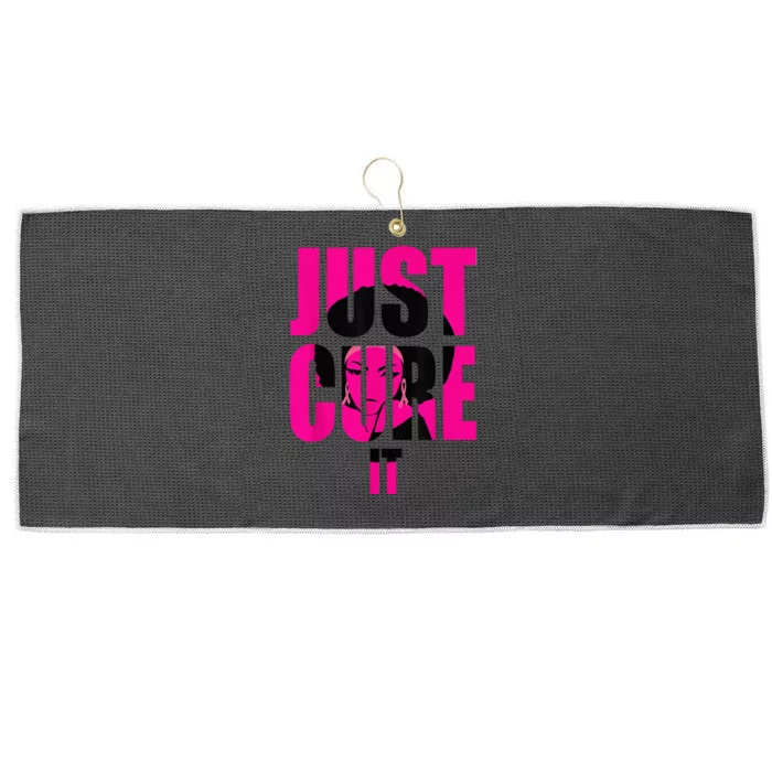 Breast Cancer Awareness Shirt Just Cure It Pink Ribbon Tee Large Microfiber Waffle Golf Towel