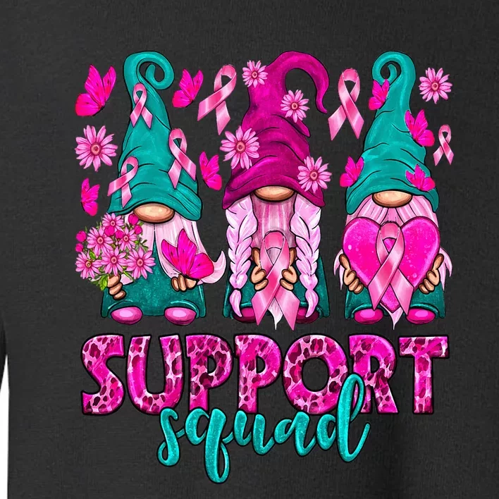 Breast Cancer Awareness Gnomes Support Squad Toddler Sweatshirt