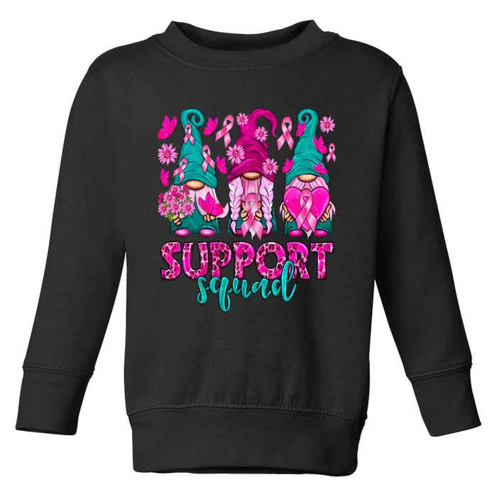 Breast Cancer Awareness Gnomes Support Squad Toddler Sweatshirt