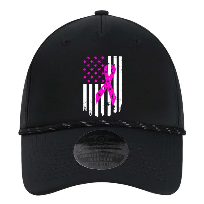 Breast Cancer Awareness Ribbon American Flag Performance The Dyno Cap