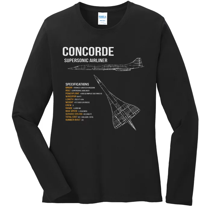 British Concorde Airliner Ladies Long Sleeve Shirt