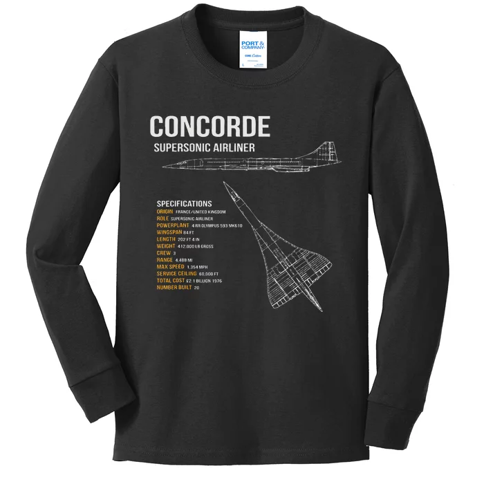 British Concorde Airliner Kids Long Sleeve Shirt