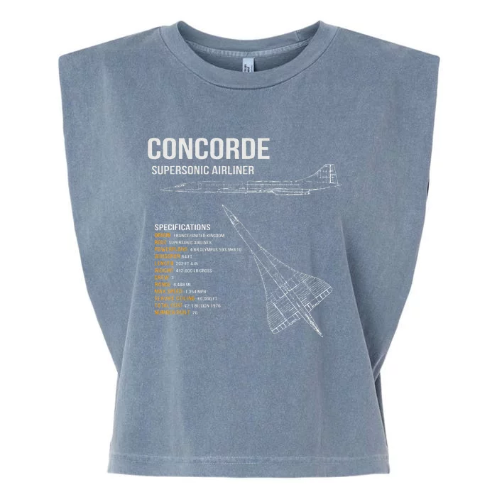 British Concorde Airliner Garment-Dyed Women's Muscle Tee