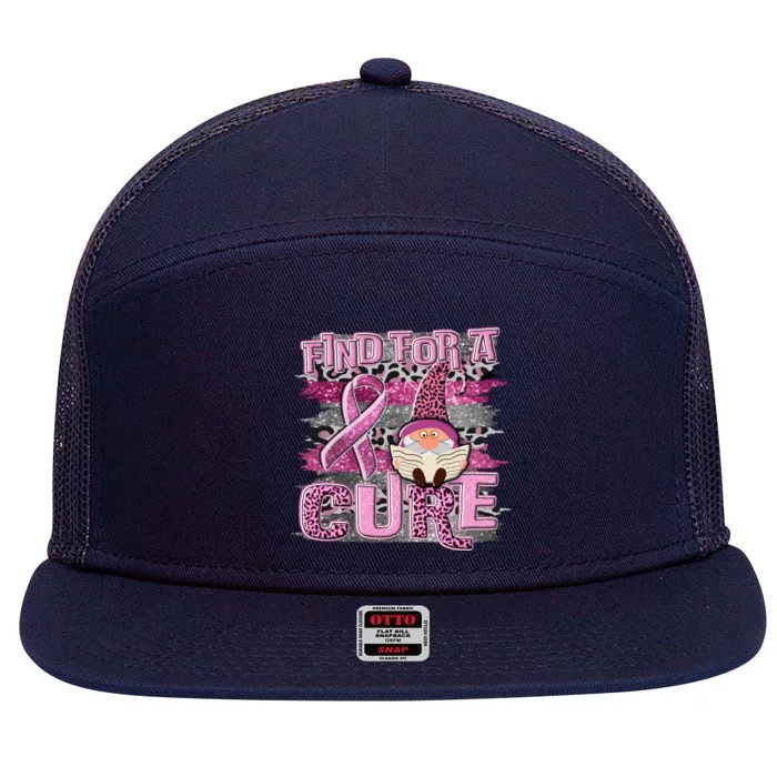 Breast Cancer Awareness Find For A Cure 7 Panel Mesh Trucker Snapback Hat