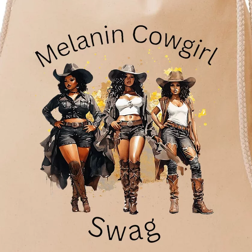 Black Cowgirls African American Texas Girl Drawstring Bag